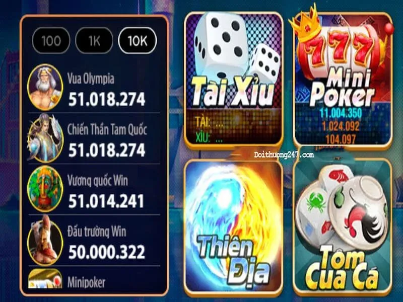 Game đổi thưởng ăn khách tại Win247